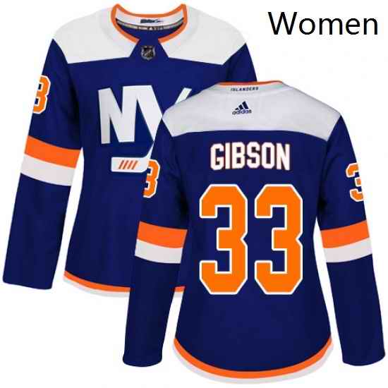 Womens Adidas New York Islanders 33 Christopher Gibson Premier Blue Alternate NHL Jersey